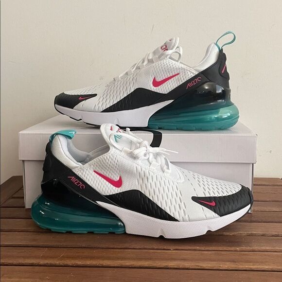Nike Air Max 270 White/Rush Pink USA Men Size 10.5/UK 9.5/EU 44.5(DR9876-100)